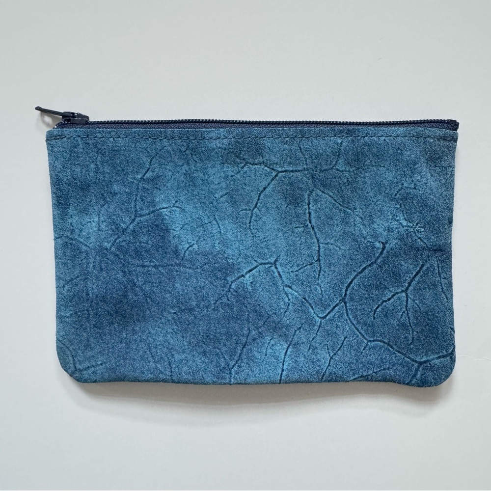 Tracey Tanner Small Zip Pouch Blue Suede